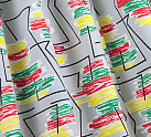 Vintage 1950s French Abstract Curtain Panels  (tx531)