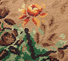 1940s Autumnal Floral Rug (tx599)