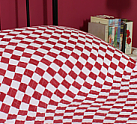 Red and White Diamond Patterned Quilt (astb330)