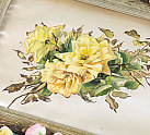 Pair of Vintage Rose Satin Paintings  (pg486)